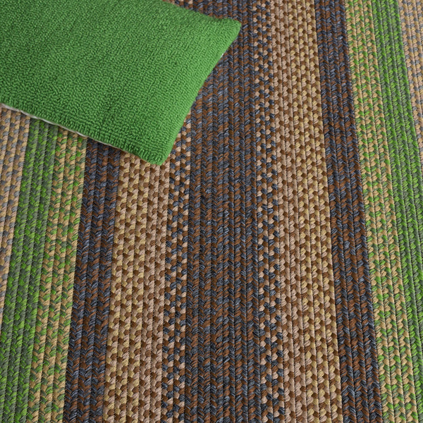 Safavieh Braided Hand Woven Indoor/Outdoor Rug - Durable, Stylish Grey And Rust Design For High-traffic Areas Brown ,Green Polypropylene Pile Brd314t-6ov