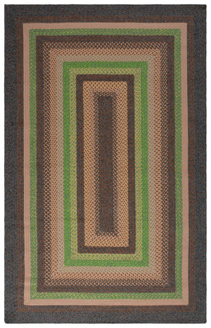 Safavieh Braided Hand Woven Indoor/Outdoor Rug - Durable, Stylish Grey And Rust Design For High-traffic Areas Brown ,Green Polypropylene Pile Brd314t-6ov