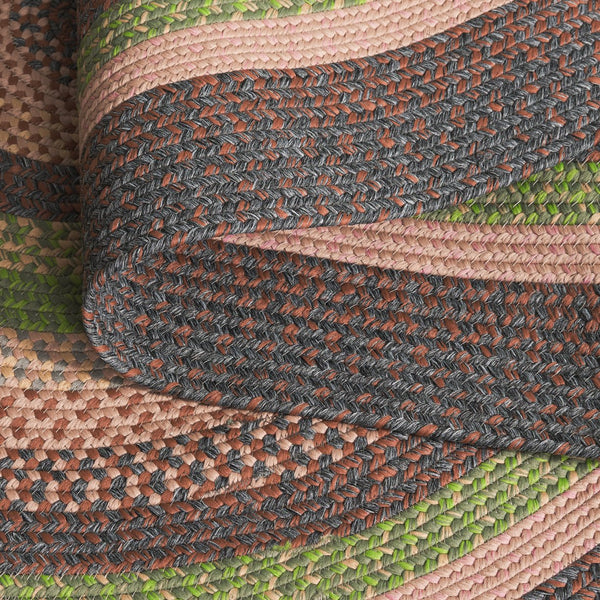 Safavieh Braided Hand Woven Indoor/Outdoor Rug - Durable, Stylish Grey And Rust Design For High-traffic Areas Brown ,Green Polypropylene Pile Brd314t-6ov