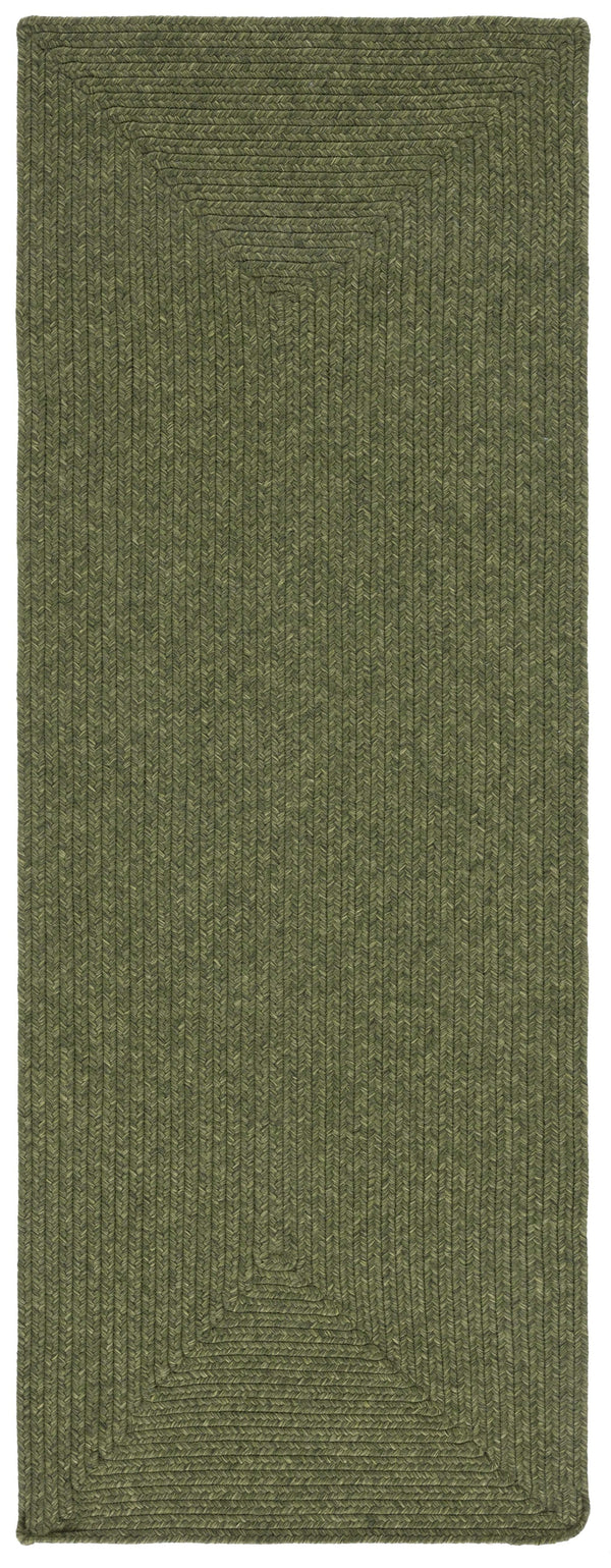 Safavieh Braided Handwoven Oval Rug 6X8 Green — Low-Profile Polypropylene, Durable Stain-Resistant Style BRD315A-68OV