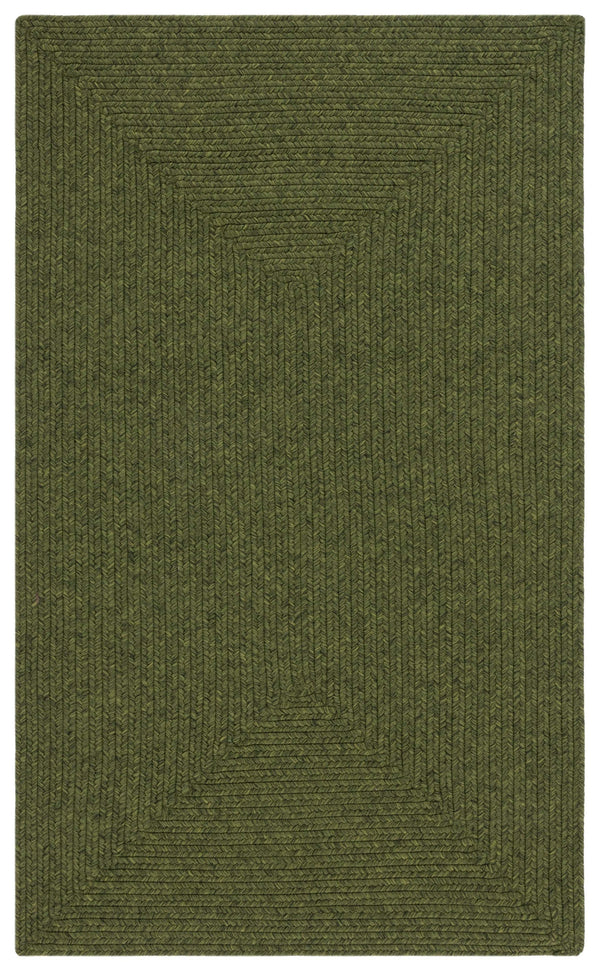 Safavieh Braided Handwoven Oval Rug 6X8 Green — Low-Profile Polypropylene, Durable Stain-Resistant Style BRD315A-68OV