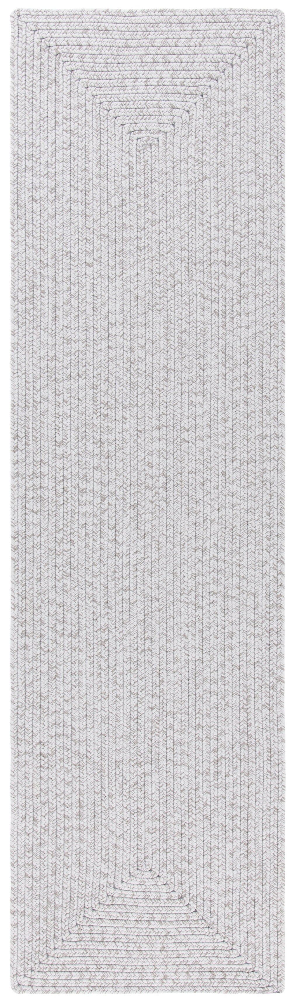 Safavieh Braided Hand-Woven Oval Rug Silver-Grey — Low-Profile Polypropylene Indoor/Outdoor Durable Mat 6'-0" x 8'-0" BRD315F-68OV
