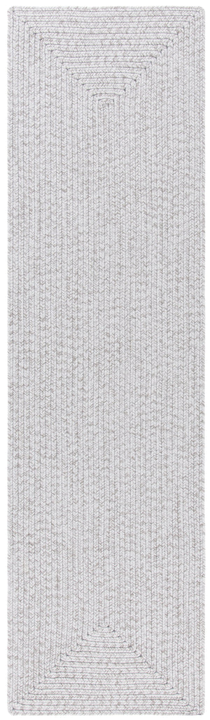 Safavieh Braided Hand-Woven Oval Rug Silver-Grey — Low-Profile Polypropylene Indoor/Outdoor Durable Mat 6'-0" x 8'-0" BRD315F-68OV