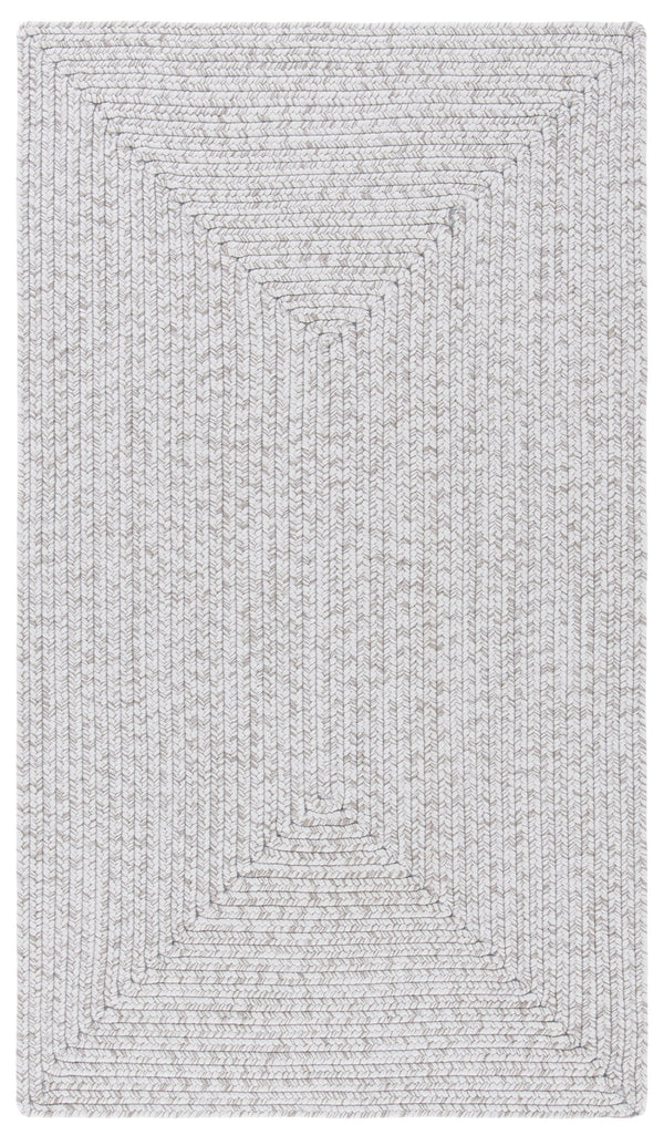 Safavieh Braided Hand-Woven Oval Rug Silver-Grey — Low-Profile Polypropylene Indoor/Outdoor Durable Mat 6'-0" x 8'-0" BRD315F-68OV