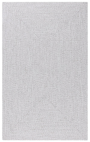 Safavieh Braided Hand-Woven Oval Rug Silver-Grey — Low-Profile Polypropylene Indoor/Outdoor Durable Mat 6'-0" x 8'-0" BRD315F-68OV