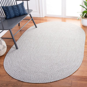 Safavieh Braided Hand‑Woven Silver Grey Runner For Hallways And Entryways — Slim, Durable, Easy‑Care Polypropylene 2'-3" x 16'-0" BRD315F-216