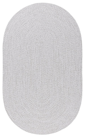 Safavieh Braided Hand-Woven Oval Rug Silver-Grey — Low-Profile Polypropylene Indoor/Outdoor Durable Mat 6'-0" x 8'-0" BRD315F-68OV