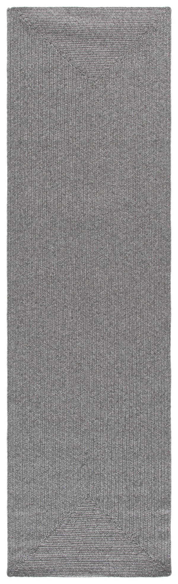 Safavieh Braided Dark Grey Indoor/Outdoor Area Rug — Low-Profile Braided Polypropylene, Durable Washable Texture 8'-0" x 10'-0" BRD315G-8
