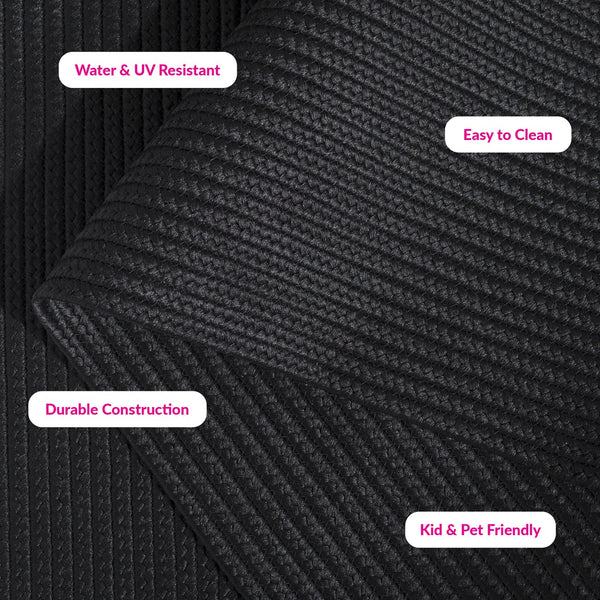 Safavieh Braided Area Rug - Stylish Green Design For Indoor/Outdoor Spaces, Perfect For Comfort And Elegance Black Polypropylene Pile Brd315z-6r