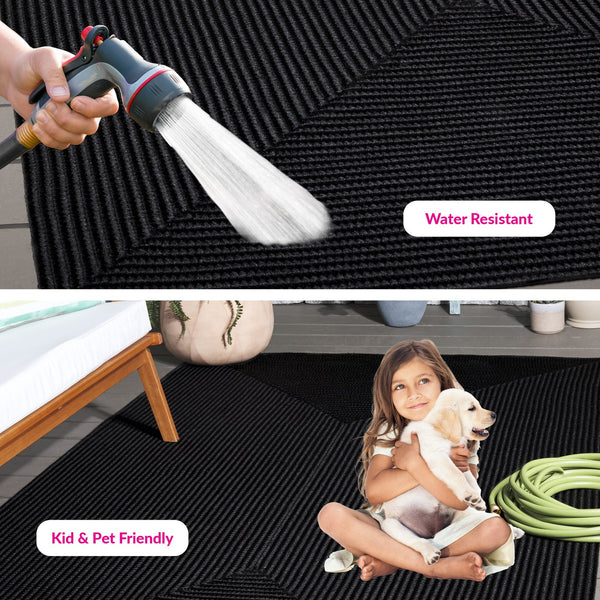 Safavieh Braided Area Rug - Stylish Green Design For Indoor/Outdoor Spaces, Perfect For Comfort And Elegance Black Polypropylene Pile Brd315z-6r