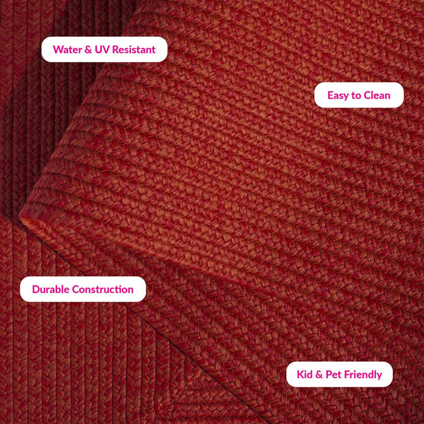 Safavieh Braided Indoor/Outdoor Area Rug - Elegant Rust Red Design For Hallways And Living Spaces Decor Rust ,Red Polypropylene Pile Brd317p-3ov