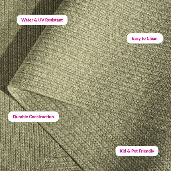 Safavieh Braided Indoor/Outdoor Area Rug - Elegant Rust Red Design For Hallways And Living Spaces Decor Sage Polypropylene Pile Brd317w-4sq