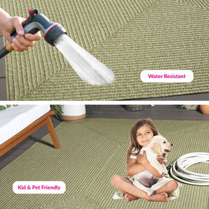 Safavieh Braided Indoor/Outdoor Area Rug - Elegant Rust Red Design For Hallways And Living Spaces Decor Sage Polypropylene Pile Brd317w-4sq