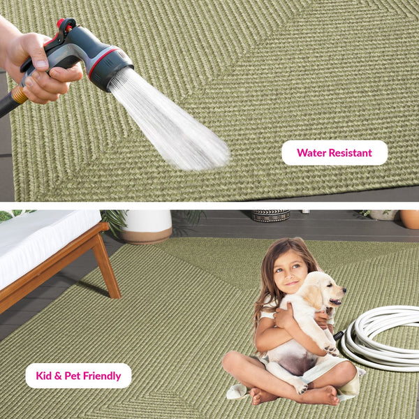 Safavieh Braided Indoor/Outdoor Area Rug - Elegant Rust Red Design For Hallways And Living Spaces Decor Sage Polypropylene Pile Brd317w-4sq