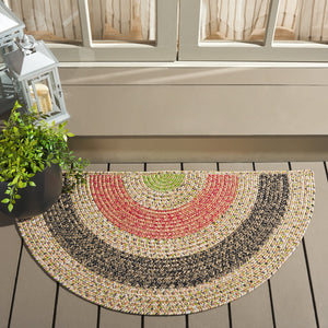 Safavieh Braded Area Rug - Hand-woven, Durable, Stylish Design For Indoor & Outdoor Spaces, Easy To Clean Black ,Light Green Polypropylene Pile Brd319z-5sq
