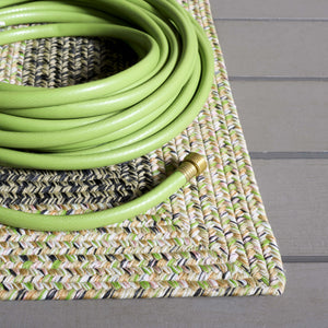 Safavieh Braded Area Rug - Hand-woven, Durable, Stylish Design For Indoor & Outdoor Spaces, Easy To Clean Black ,Light Green Polypropylene Pile Brd319z-5sq