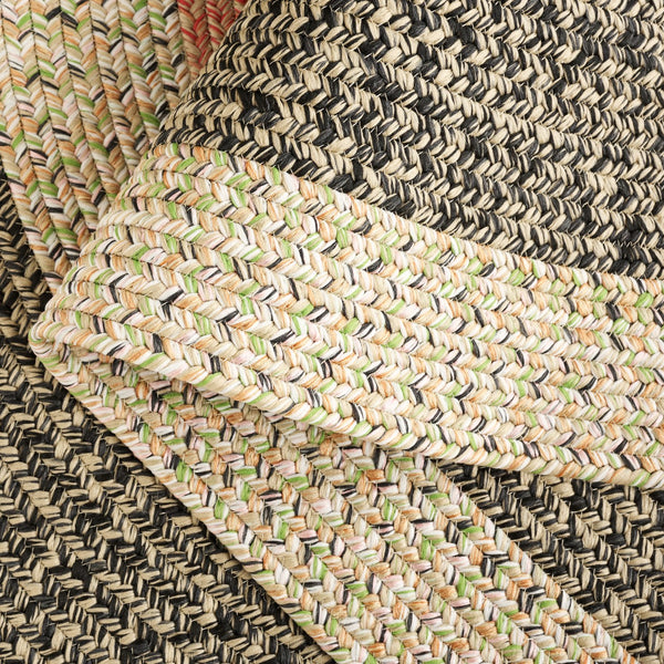 Safavieh Braded Area Rug - Hand-woven, Durable, Stylish Design For Indoor & Outdoor Spaces, Easy To Clean Black ,Light Green Polypropylene Pile Brd319z-5sq