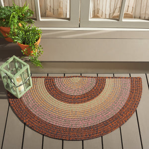 Safavieh Braded Braided Rugs Hand-woven Area Rug In Elegant Earth Tones - Versatile Indoor/Outdoor Décor Piece Dark Brown ,Light Green Polypropylene Pile Brd320t-3r