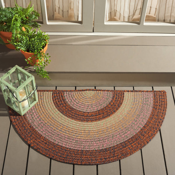 Safavieh Braded Braided Rugs Hand-woven Area Rug In Elegant Earth Tones - Versatile Indoor/Outdoor Décor Piece Dark Brown ,Light Green Polypropylene Pile Brd320t-3r