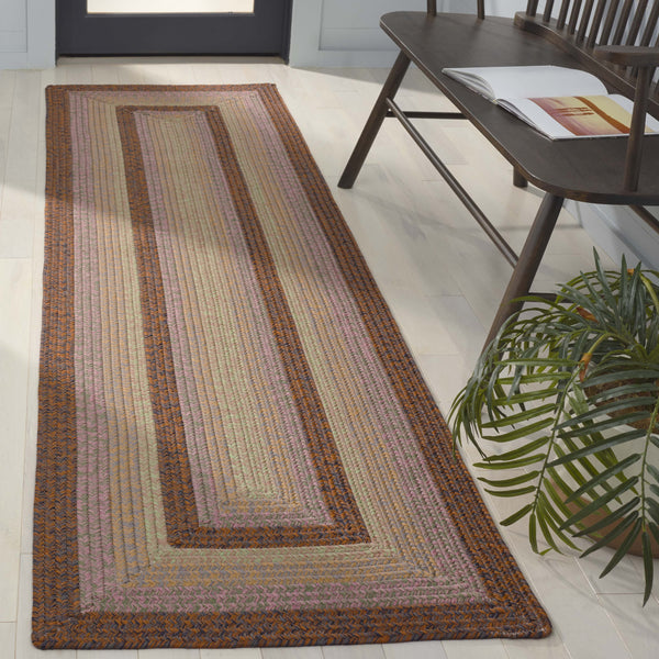 Safavieh Braded Braided Rugs Hand-woven Area Rug In Elegant Earth Tones - Versatile Indoor/Outdoor Décor Piece Dark Brown ,Light Green Polypropylene Pile Brd320t-3r