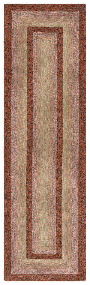 Safavieh Braded Braided Rugs Hand-woven Area Rug In Elegant Earth Tones - Versatile Indoor/Outdoor Décor Piece Dark Brown ,Light Green Polypropylene Pile Brd320t-3r
