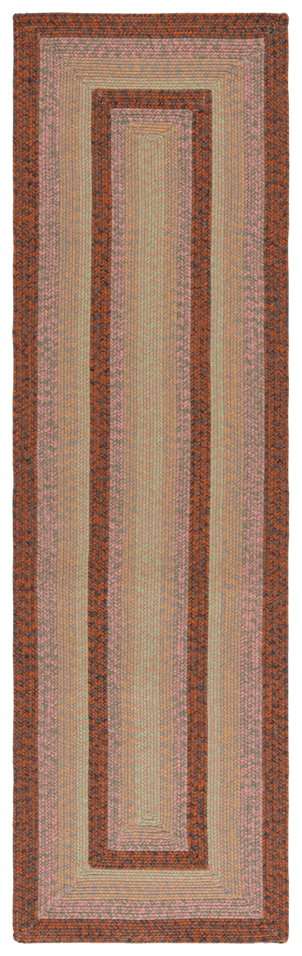 Safavieh Braded Braided Rugs Hand-woven Area Rug In Elegant Earth Tones - Versatile Indoor/Outdoor Décor Piece Dark Brown ,Light Green Polypropylene Pile Brd320t-3r