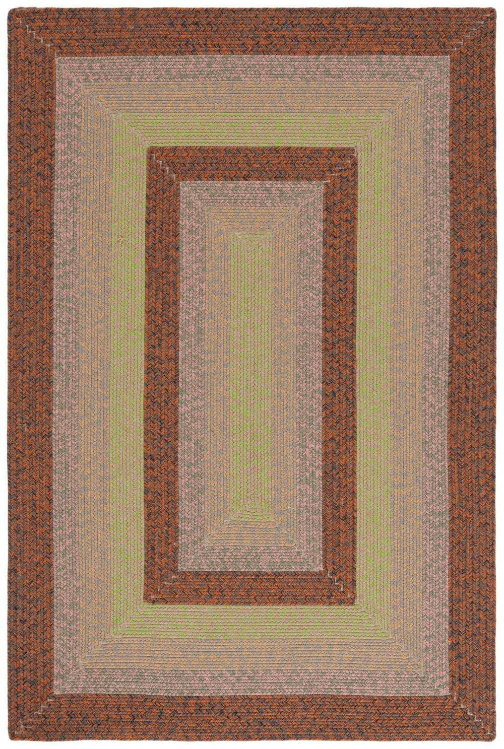 Safavieh Braded Braided Rugs Hand-woven Area Rug In Elegant Earth Tones - Versatile Indoor/Outdoor Décor Piece Dark Brown ,Light Green Polypropylene Pile Brd320t-3r