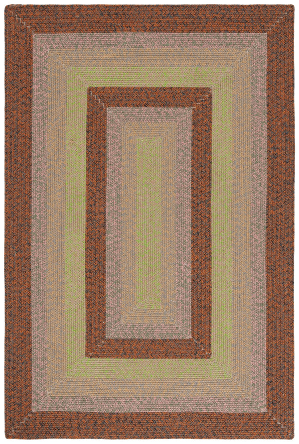 Safavieh Braded Braided Rugs Hand-woven Area Rug In Elegant Earth Tones - Versatile Indoor/Outdoor Décor Piece Dark Brown ,Light Green Polypropylene Pile Brd320t-3r