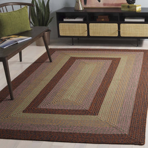 Safavieh Braded Braided Rugs Hand-woven Area Rug In Elegant Earth Tones - Versatile Indoor/Outdoor Décor Piece Dark Brown ,Light Green Polypropylene Pile Brd320t-3r