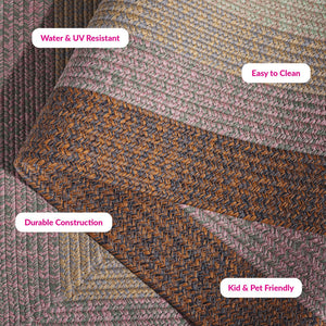 Safavieh Braded Braided Rugs Hand-woven Area Rug In Elegant Earth Tones - Versatile Indoor/Outdoor Décor Piece Dark Brown ,Light Green Polypropylene Pile Brd320t-3r