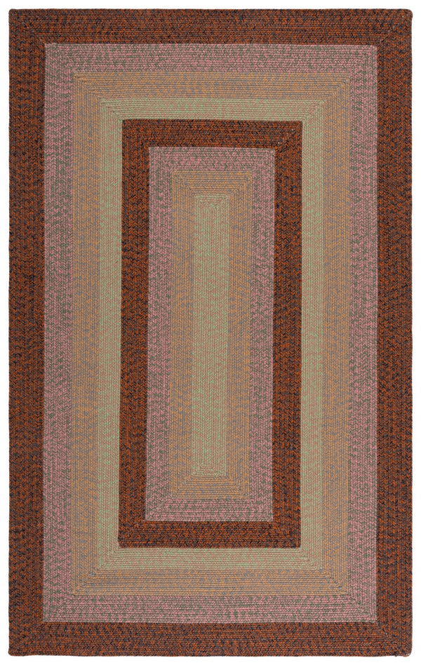 Safavieh Braded Braided Rugs Hand-woven Area Rug In Elegant Earth Tones - Versatile Indoor/Outdoor Décor Piece Dark Brown ,Light Green Polypropylene Pile Brd320t-3r