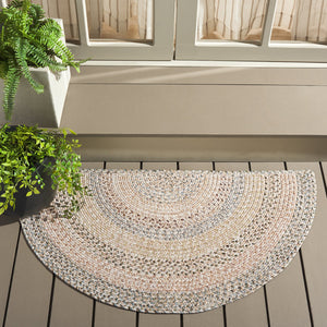 Safavieh Braided Area Rug - Elegant Hand-woven Design For Indoor And Outdoor Spaces, Durable & Washable Quality Beige ,Light Grey Polypropylene Pile Brd321b-5ov