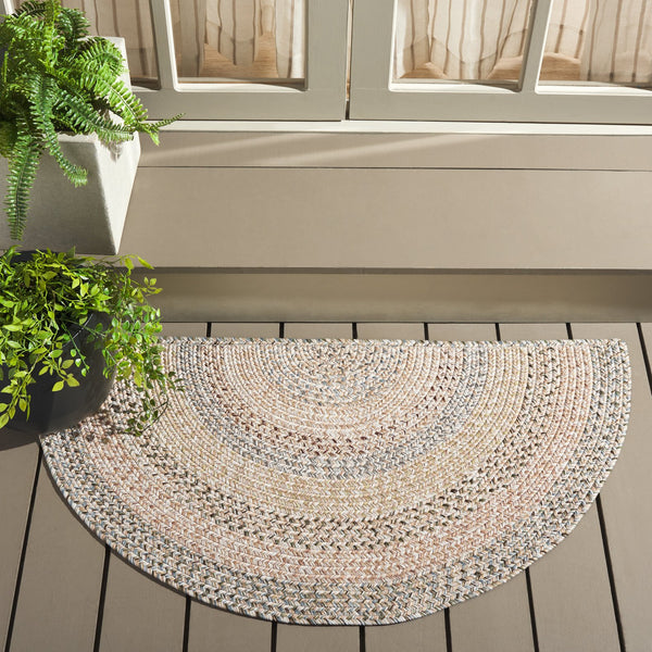 Safavieh Braided Area Rug - Elegant Hand-woven Design For Indoor And Outdoor Spaces, Durable & Washable Quality Beige ,Light Grey Polypropylene Pile Brd321b-5ov
