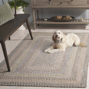Safavieh Braided Area Rug - Elegant Hand-woven Design For Indoor And Outdoor Spaces, Durable & Washable Quality Beige ,Light Grey Polypropylene Pile Brd321b-5ov
