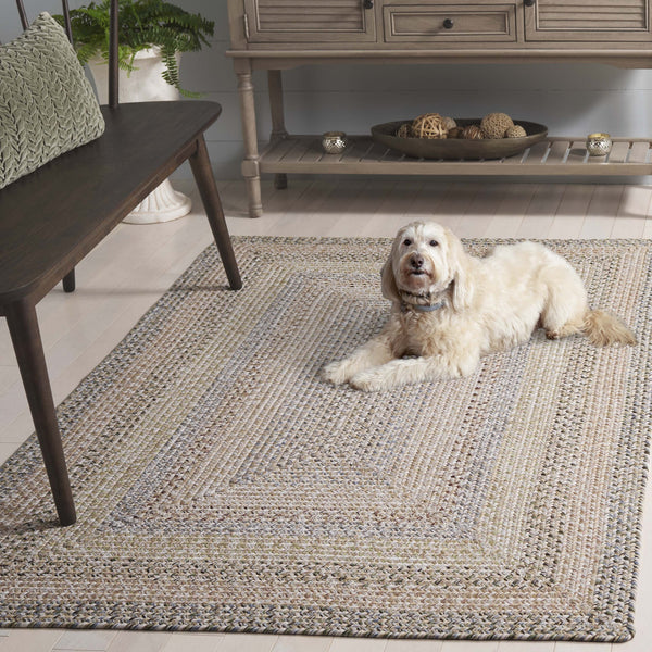 Safavieh Braided Area Rug - Elegant Hand-woven Design For Indoor And Outdoor Spaces, Durable & Washable Quality Beige ,Light Grey Polypropylene Pile Brd321b-5ov
