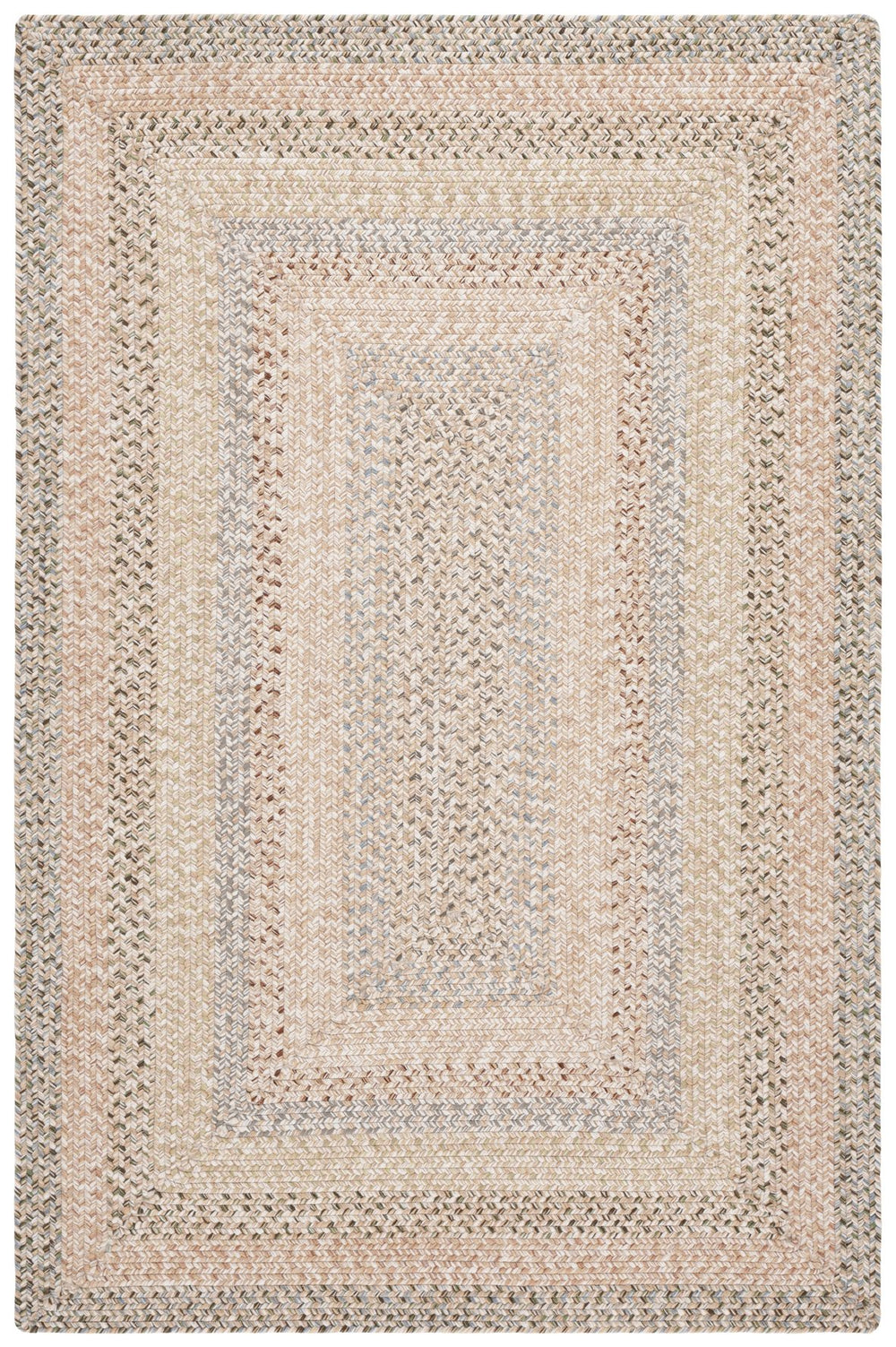 Safavieh Braided Area Rug - Elegant Hand-woven Design For Indoor And Outdoor Spaces, Durable & Washable Quality Beige ,Light Grey Polypropylene Pile Brd321b-5ov
