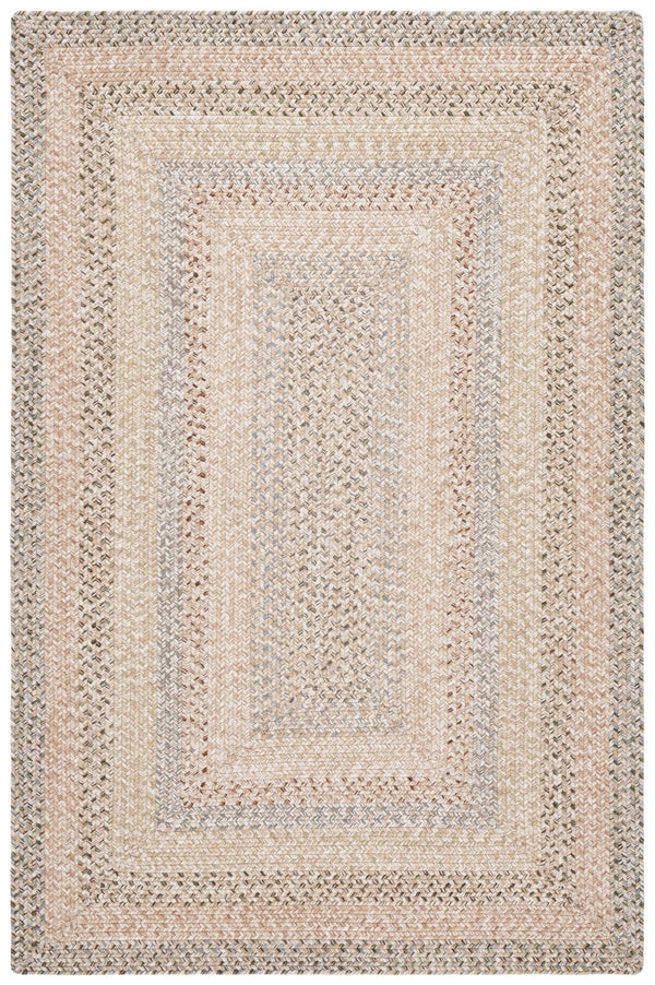 Safavieh Braided Area Rug - Elegant Hand-woven Design For Indoor And Outdoor Spaces, Durable & Washable Quality Beige ,Light Grey Polypropylene Pile Brd321b-5ov