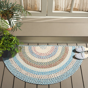 Safavieh Braided Area Rug – Handwoven Beige And Light Blue Design For Indoor/Outdoor Elegance And Comfort Beige ,Light Blue Polypropylene Pile Brd322b-5ov