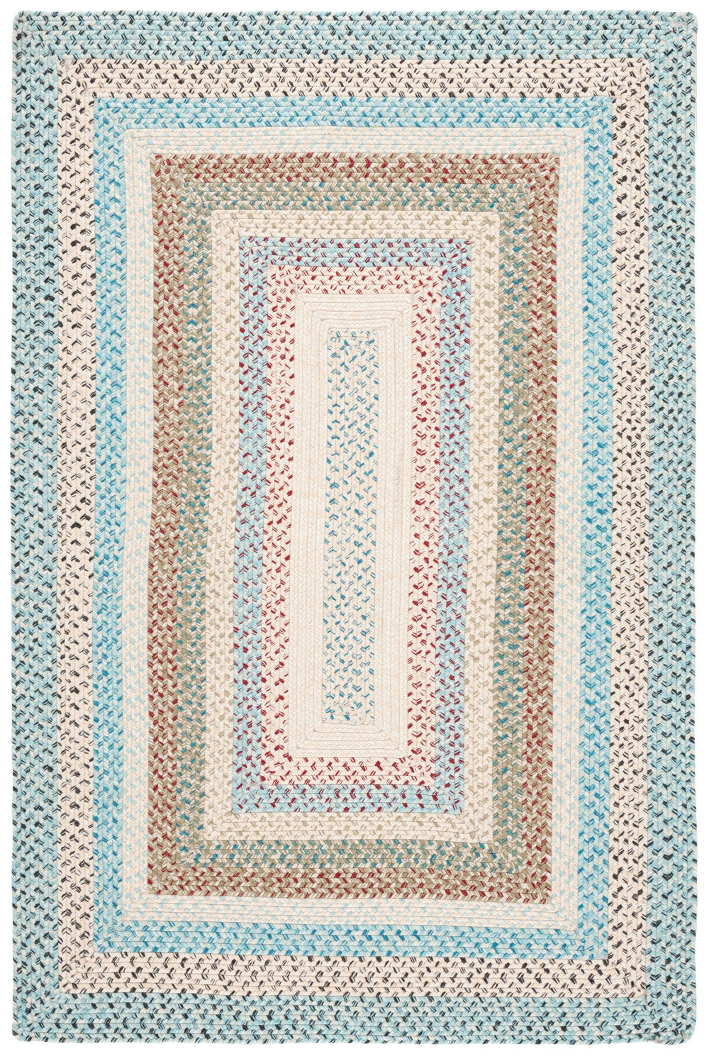Safavieh Braided Area Rug – Handwoven Beige And Light Blue Design For Indoor/Outdoor Elegance And Comfort Beige ,Light Blue Polypropylene Pile Brd322b-5ov