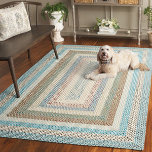 Safavieh Braided Area Rug – Handwoven Beige And Light Blue Design For Indoor/Outdoor Elegance And Comfort Beige ,Light Blue Polypropylene Pile Brd322b-5ov