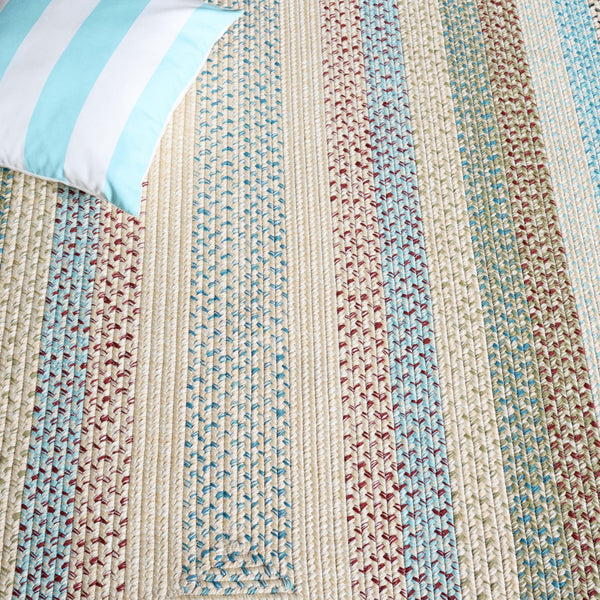 Safavieh Braided Area Rug – Handwoven Beige And Light Blue Design For Indoor/Outdoor Elegance And Comfort Beige ,Light Blue Polypropylene Pile Brd322b-5ov