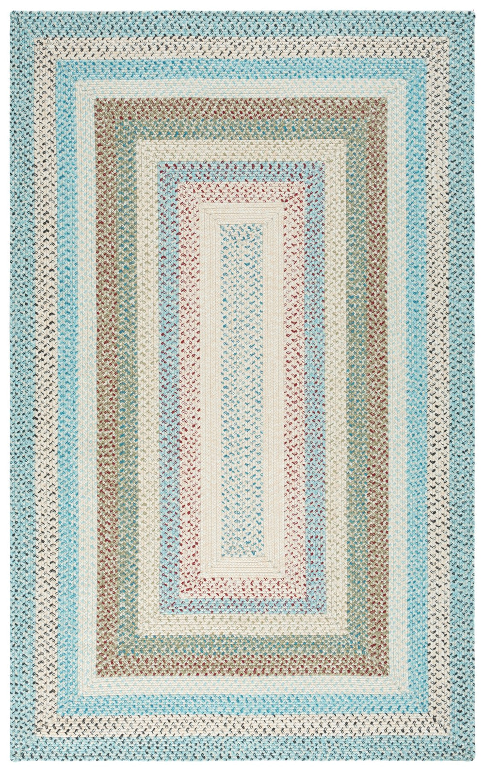 Safavieh Braided Area Rug – Handwoven Beige And Light Blue Design For Indoor/Outdoor Elegance And Comfort Beige ,Light Blue Polypropylene Pile Brd322b-5ov