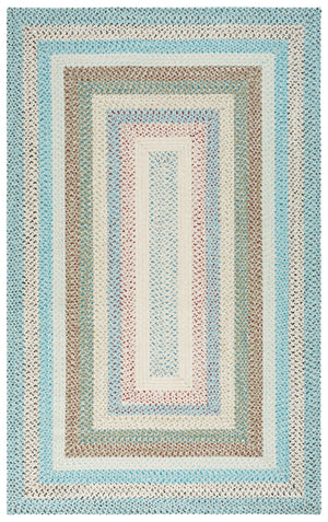 Safavieh Braided Area Rug – Handwoven Beige And Light Blue Design For Indoor/Outdoor Elegance And Comfort Beige ,Light Blue Polypropylene Pile Brd322b-5ov