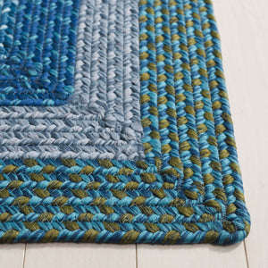 Safavieh Braided Area Rug - Timeless Elegance In Navy And Green, Hand-woven For Indoor & Outdoor Durability Navy ,Green Polypropylene Pile Brd323n-3ov