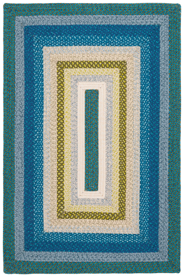 Safavieh Braided Area Rug - Timeless Elegance In Navy And Green, Hand-woven For Indoor & Outdoor Durability Navy ,Green Polypropylene Pile Brd323n-3ov