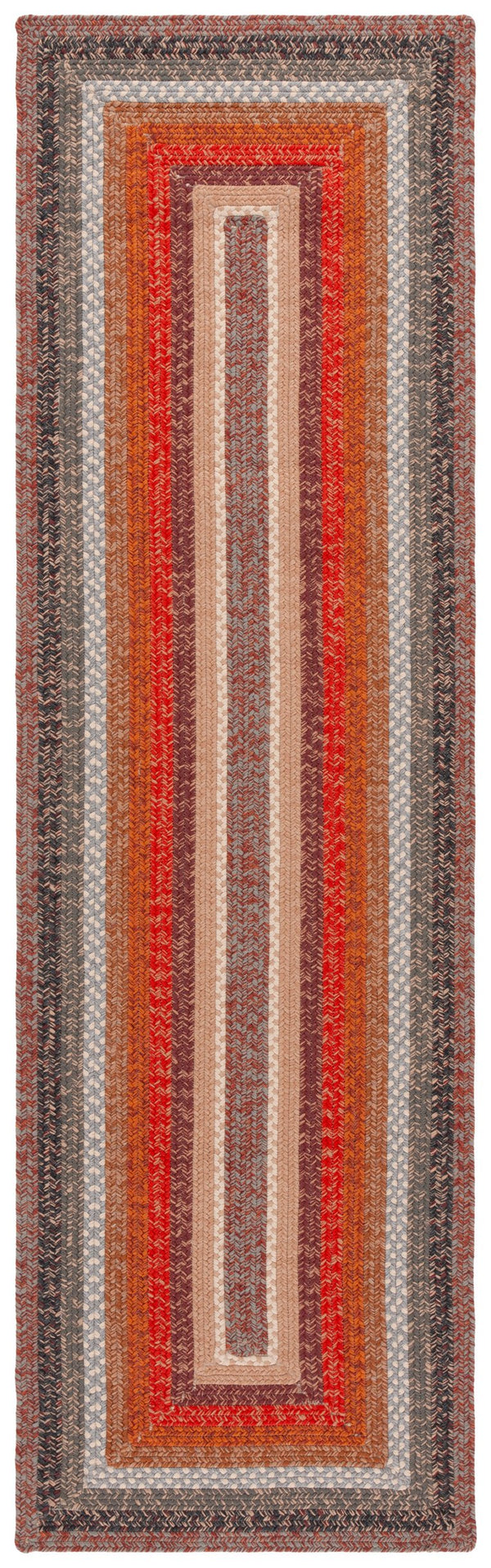 Safavieh Braided Area Rug - Timeless Elegance In Navy And Green, Hand-woven For Indoor & Outdoor Durability Brown ,Rust Polypropylene Pile Brd323t-5ov