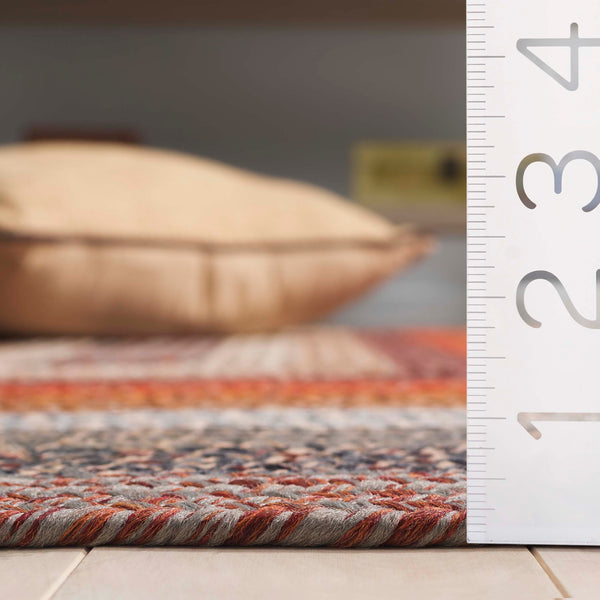 Safavieh Braided Area Rug - Timeless Elegance In Navy And Green, Hand-woven For Indoor & Outdoor Durability Brown ,Rust Polypropylene Pile Brd323t-5ov