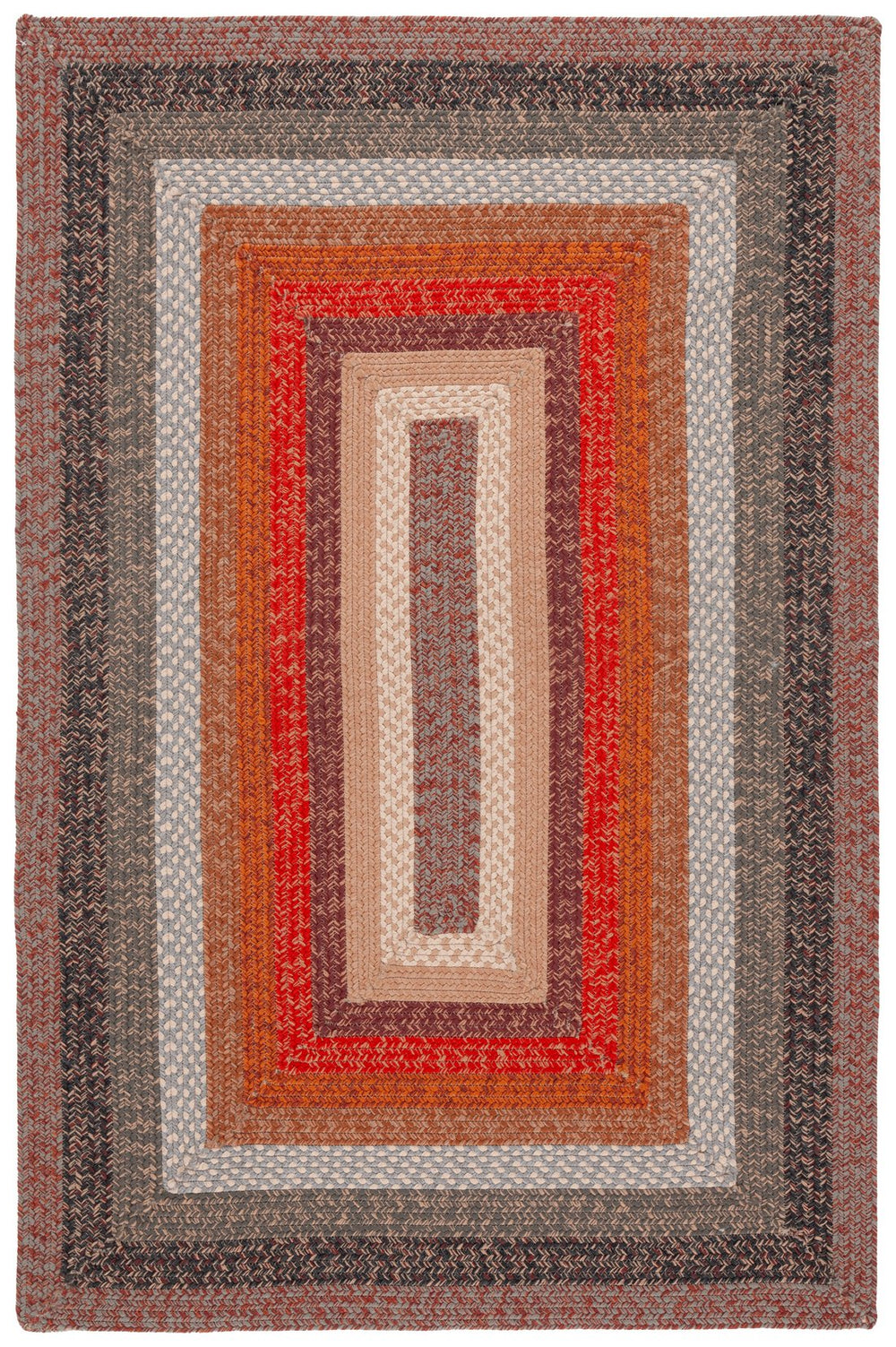 Safavieh Braided Area Rug - Timeless Elegance In Navy And Green, Hand-woven For Indoor & Outdoor Durability Brown ,Rust Polypropylene Pile Brd323t-5ov