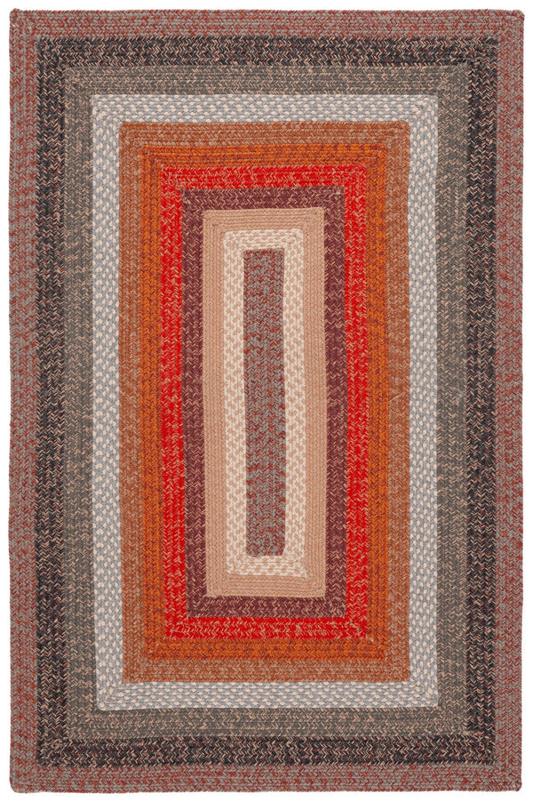 Safavieh Braided Area Rug - Timeless Elegance In Navy And Green, Hand-woven For Indoor & Outdoor Durability Brown ,Rust Polypropylene Pile Brd323t-5ov