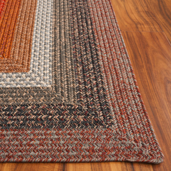 Safavieh Braided Area Rug - Timeless Elegance In Navy And Green, Hand-woven For Indoor & Outdoor Durability Brown ,Rust Polypropylene Pile Brd323t-5ov